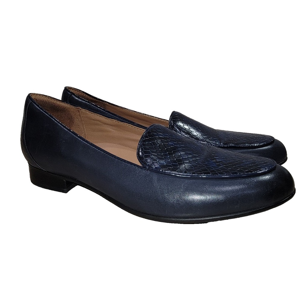 Clarks Un Blush Ease Snake Print Grey Leather Loafer Flats Women's US 8.5 N